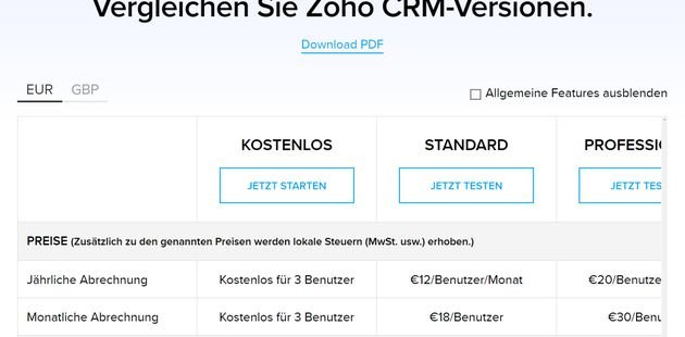 Die kostenlose Version für 3 Benutzer ist für kleine Teams und Freelancer interessant