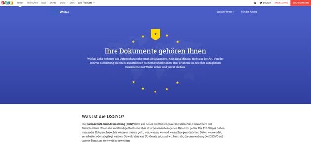 Zoho CRM legt besonders großen Wert auf die Compliance mit dem europäischen Datenschutz und der DSGVO