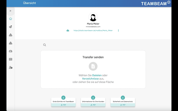 Mit TeamBeam senden und empfangen Sie Daten und Dateien ähnlich einfach wie per E-Mail