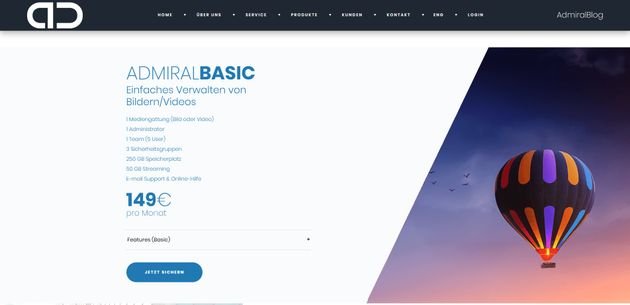 Die BASIC-Lizenz von AdmiralCloud DAM mit Standard-Features