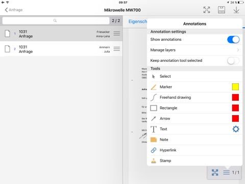 Mit individuellen Annotationen hinterlassen Sie flexibel Notizen und Kommentare auf Dokumenten