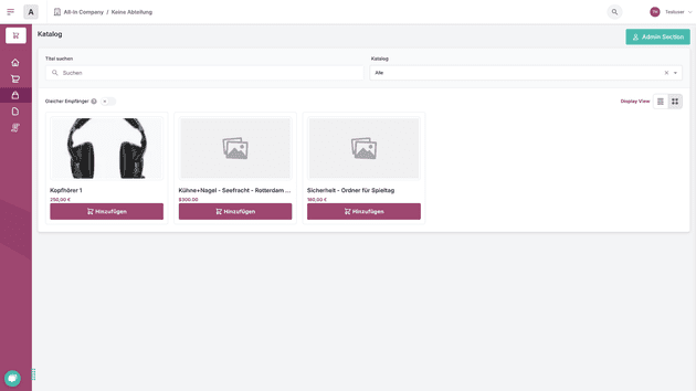 Binde Warenkataloge und Marktplätze an oder erstelle ganz individuelle Kataloge für dein Team