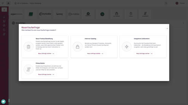 Bestellungen kannst du mit hivebuy auf mehrere Arten abgeben – zum Beispiel über die angebundenen Kataloge oder individuell per Freitext