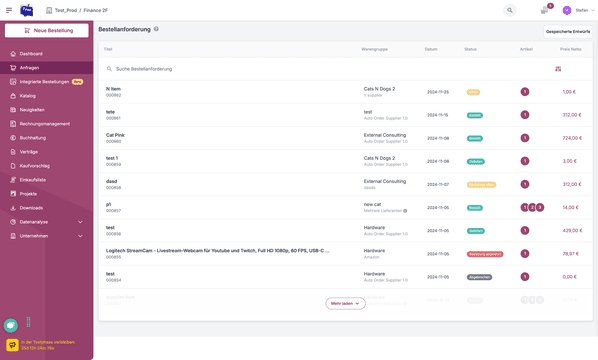 Deinen Freigabe- und Genehmigungsprozess gestaltest du gemäß deiner Workflows; so langen Anfragen für Bestellungen übersichtlich zur Freigabe auf deinem digitalen “Schreibtisch”