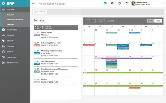 Mit dem kameon Organizer planen Sie Arbeitszeiten, Ausfälle und besondere Ereignisse