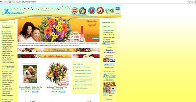 Die Homepage von Blumenfee