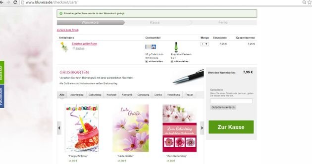 Ein Bluvesa-Warenkorb