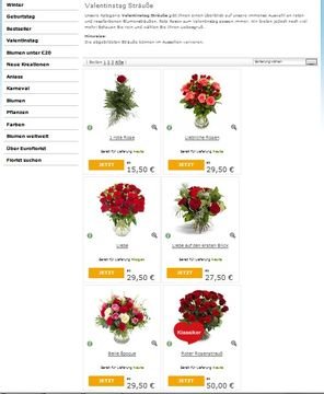 Valentinstag-Sträuße bei Euroflorist
