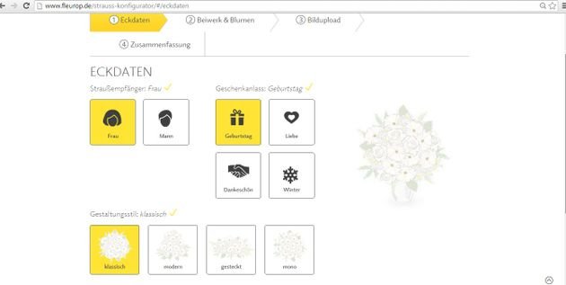 Der Fleurop-Straußkonfigurator in der Praxis