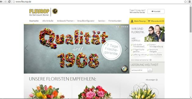 Fleurop hat die größte Erfahrung mit Blumenversand