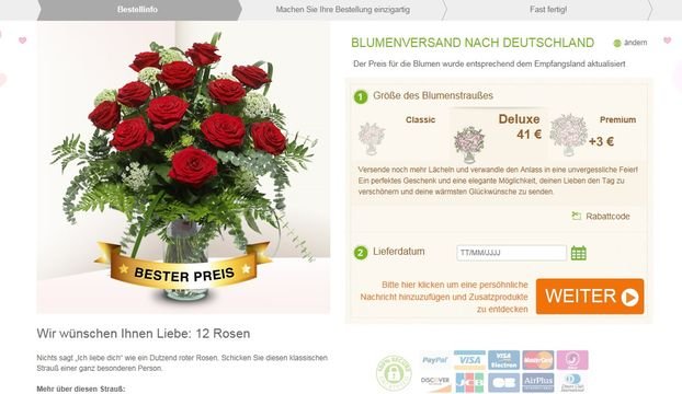Drei verschiedene Straußgrößen bei Floraqueen