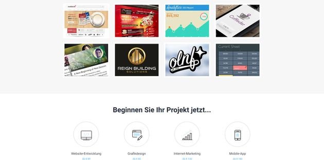 Gefeaturte Jobs werden ansprechend auf der Startseite beworben