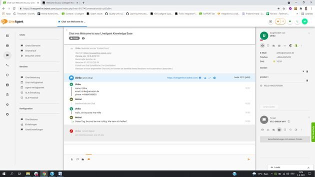 Der Live-Chat von LiveAgent ist intuitiv und wartet mit nützlichen Funktionen wie einer Vorschaufunktion oder voreingestellten Antworten auf
