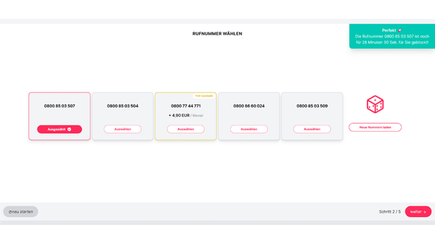 Im yuutel-Webshop buchst du flexibel neue Rufnummern für deine Telefonanlage