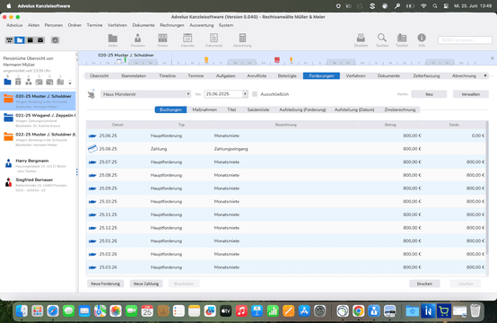 Besonders stark ist Advolux in Sachen Forderungsmanagement. Das Tool stellt dir flexible und individuelle Forderungskonten zur Verfügung …