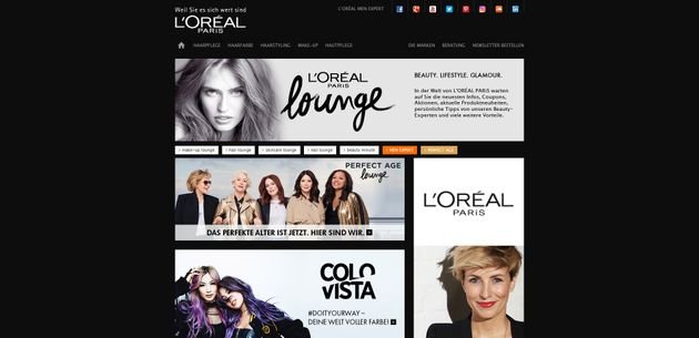 L’Oréal erschafft um seine Produkte eine Themenwelt mit Schmink- und Beauty-Tipps für die Frau...