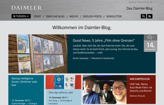 Das Daimler Blog bietet Raum für Beiträge von Mitarbeitern und Mitarbeiterinnen und verleiht dem Konzern eine menschliche Note
