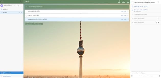 Bleibt immer organisiert mit den schönen To-Do-Lists von Wunderlist