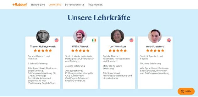 Lernen Sie live und mit Muttersprachlern im Video-Chat bei Babbel Live