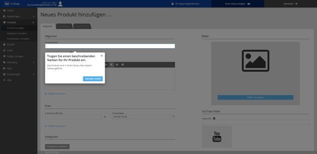 Produkte pflegen Sie dank übersichtlicher Eingabemasken schnell und einfach