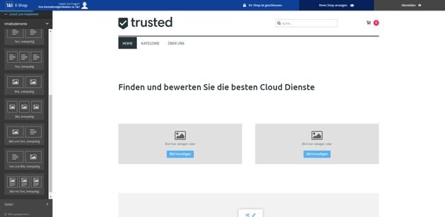 Der Editor von 1&1 IONOS ist simpel aufgebaut und sehr einfach zu bedienen