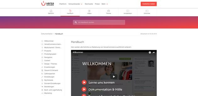 Im VersaCommerce-Hilfebereich finden Sie zum Beispiel das digitale Handbuch