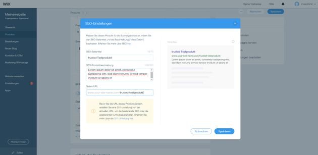 Mithilfe der SEO-Optionen lassen sich die Produktseiten per Google und Co. einfacher finden