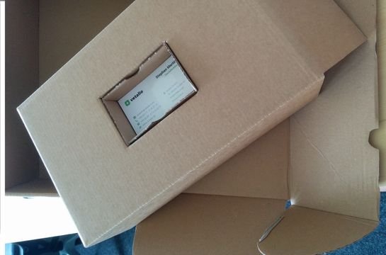 Die Visitenkarten sind sehr schön und sicher verpackt