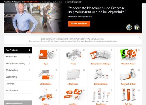 Eingabemaske saxoprint