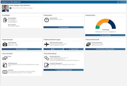 Das übersichtliche Dashboard ist ansprechend gestaltet und hat alle wichtigen Infos parat
