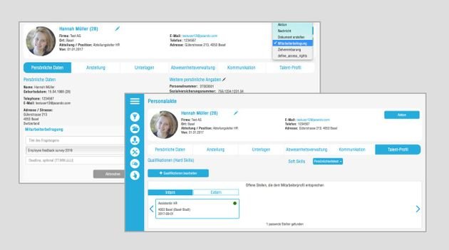 Organigramm und Personalakten sind miteinander verknüpft