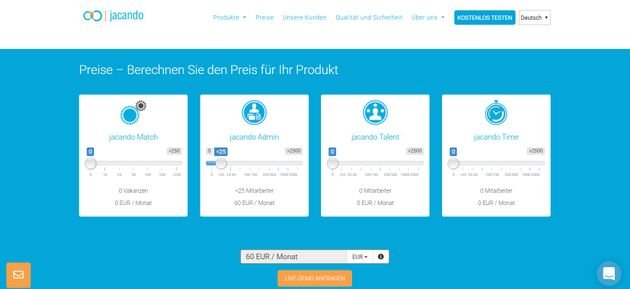 Mit dem jacando Preiskonfigurator errechnen Sie ganz einfach die Kosten für jacando Admin
