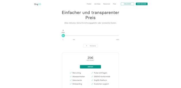 Mit dem Online-Preisrechner von OrgOS ermitteln Sie genau, welche Kosten auf Sie zukommen
