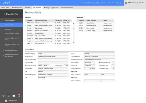 Planen Sie Seminare und Weiterbildungen ganz einfach mit dem Seminarmanagement-Modul von perbit