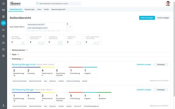 Durch das ATS landen alle wichtigen Bewerberdaten in Ihrer Personio-Datenbank