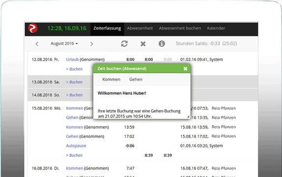 rexx ist auch ein Zeiterfassungssystem, in dem Ihre Mitarbeiter Ihre eigenen Arbeitszeiten einpflegen können