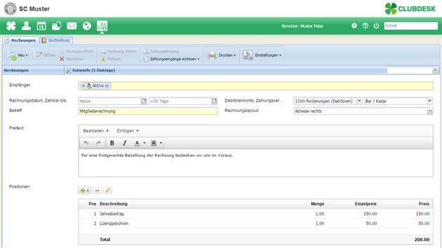 Vereins-Buchhaltung leichtgemacht mit diesem integrierten Modul von ClubDesk Vereinssoftware