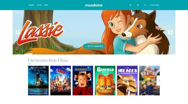 Auch für die Kleinen - Jugendschutz wird bei maxdome groß geschrieben. Ein eigener Kinderbereich gehört dazu