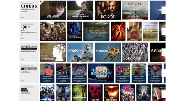 Die Amazon Channels verschaffen Ihnen Zugriff auf eine große Menge an Partner-Content