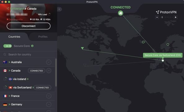 ProtonVPN ist sicher und ausreichend schnell - im kostenlosen Tarif leider nur mit einer Verbindung