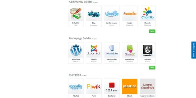 Wählen Sie bei checkdomain aus einer Auswahl an Apps