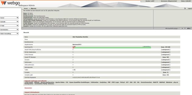 Der Admin-Bereich wirkt etwas unmodern, ist aber übersichtlich - auch dank Explain-Feature