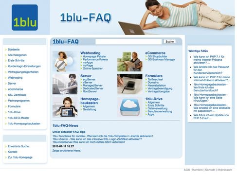 Das FAQ-Center von 1blu