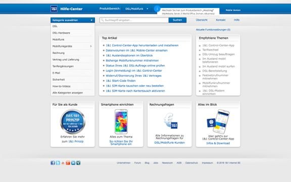 Das 1&1 IONOS FAQ-Center steht von Beginn an für Sie bereit