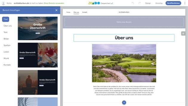 So fügen Sie ganze Bereiche zu Ihrer Website hinzu