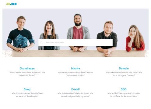 Das FAQ-Center bei Jimdo