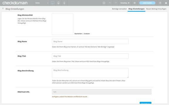Das Blogging-Tool im Checkdomain-Baukasten