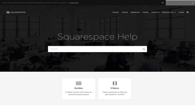 Das Hilfe-Center bei Squarespace