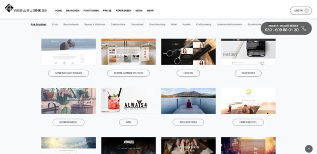 Egal, welche Branche - web4business hat ansprechende (und responsive) Designs im Gepäck