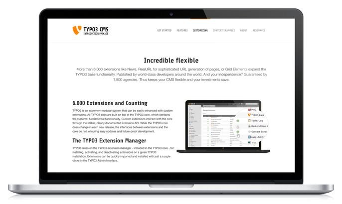 Typo3 ist durch eine Vielzahl an Plugins und Extensions sehr flexibel